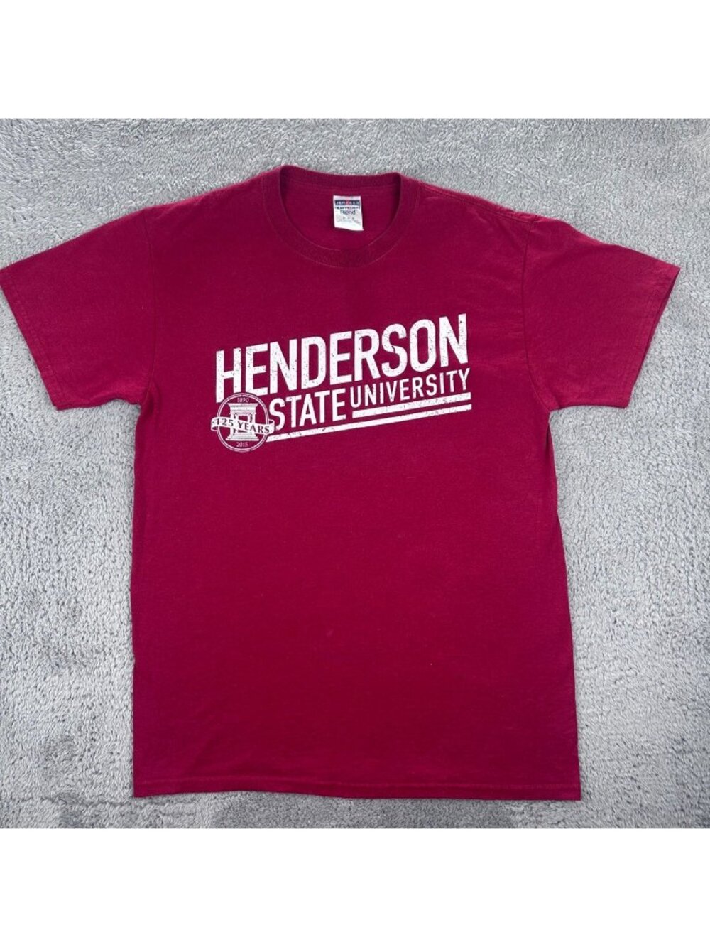 Jerzees Henderson State University T-Shirt Mens Medium Maroon 125 Years Graphic - Picture 1 of 7